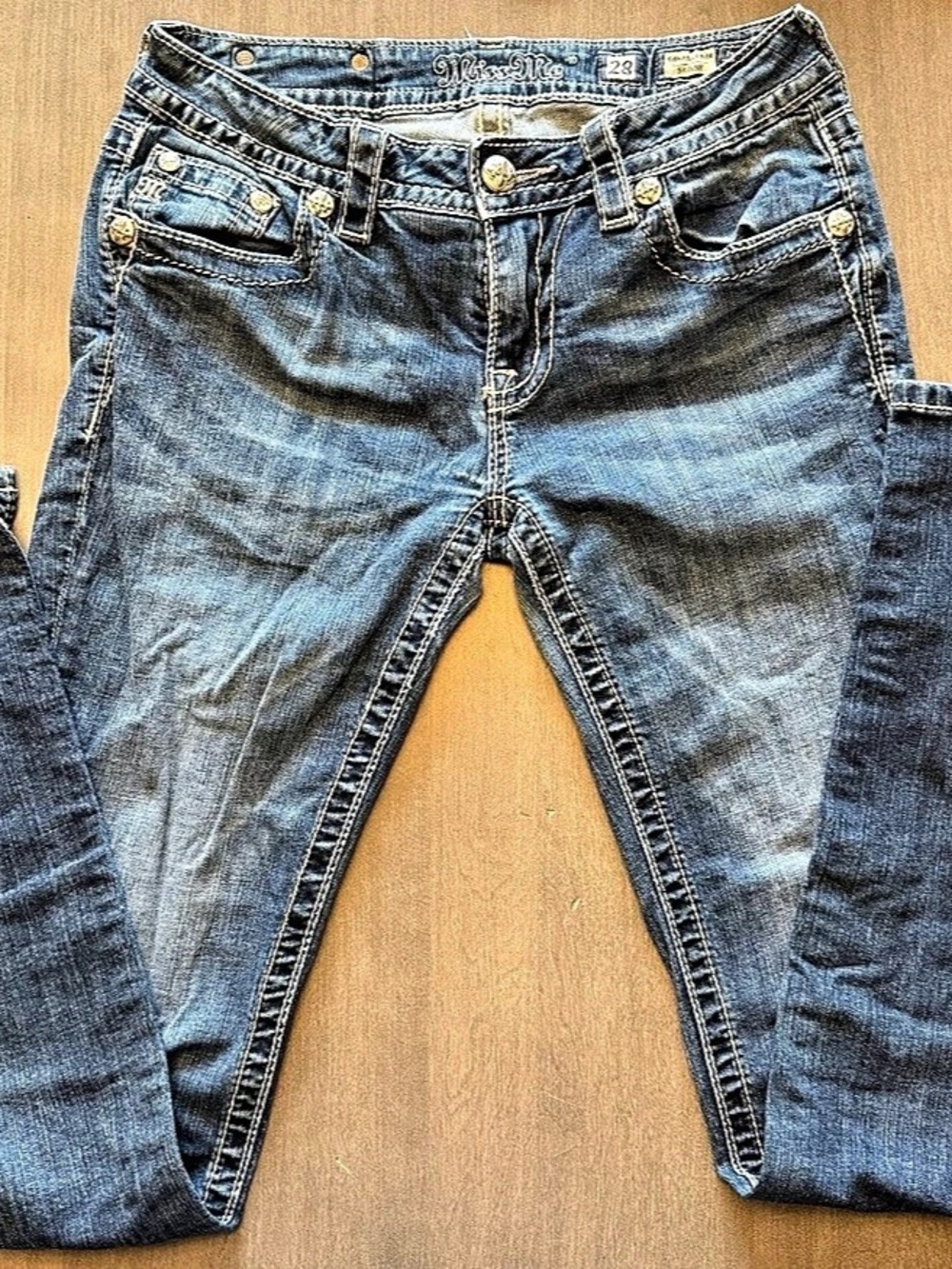 Miss Me Signature Rise Skinny Jeans Blue Waist 28